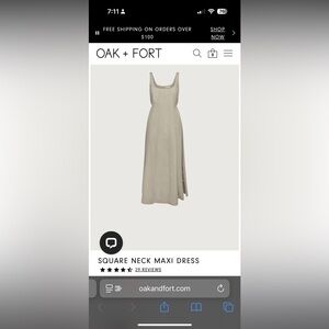 OAK + FORT SQUARE NECK MAXI DRESS